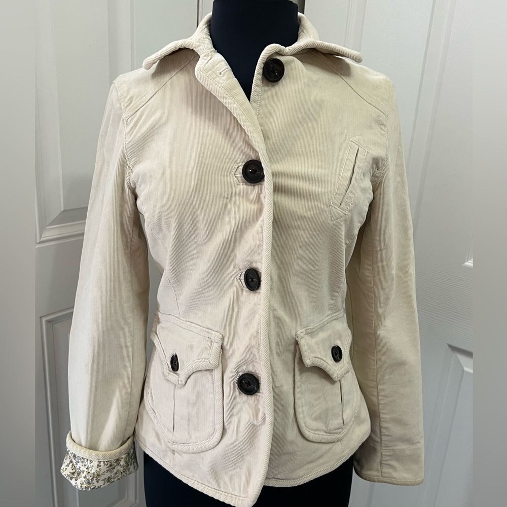 GAP Stretch Women's Cream Jacket with Printed Lining